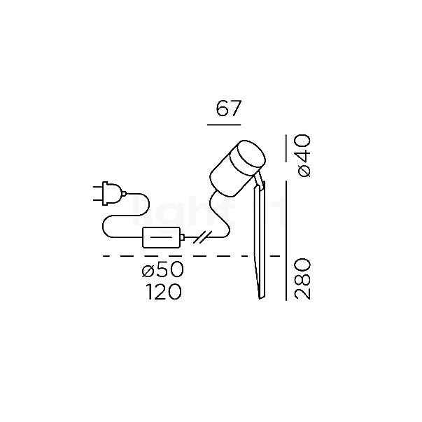 IP44.DE Piek Mini Spot LED marron - vue en coupe