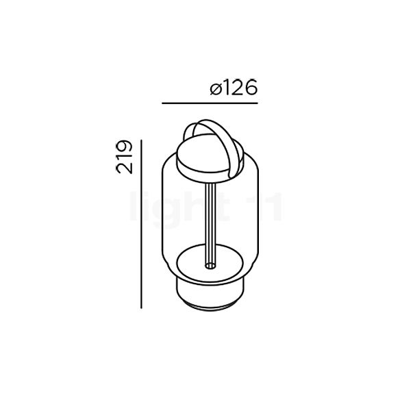 IP44.DE Qu Acculamp LED zwart schets