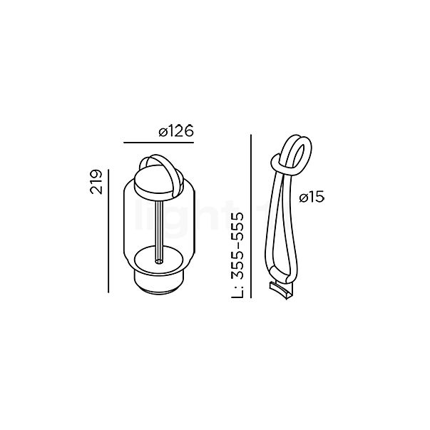 IP44.DE Qu Pendant Light LED with rechargeable battery black sketch