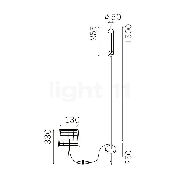 IP44.DE Reed Solar Light LED black - 150 cm sketch