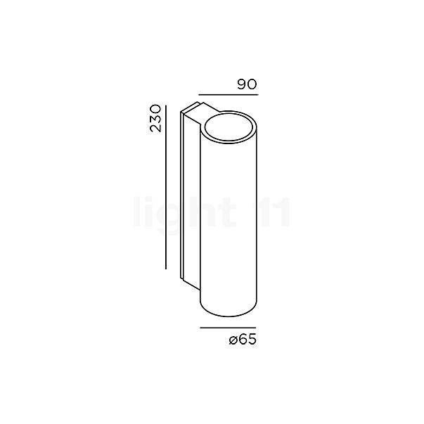 IP44.DE Scap Wall Light LED grey sketch