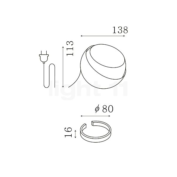 IP44.DE Shot LED antracite - 15 W - vista in sezione