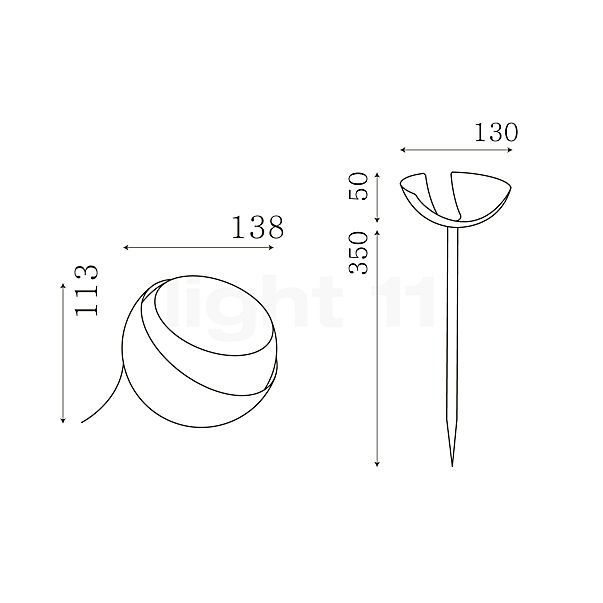 IP44.DE Shot Tee anthracite - 15 W - vue en coupe