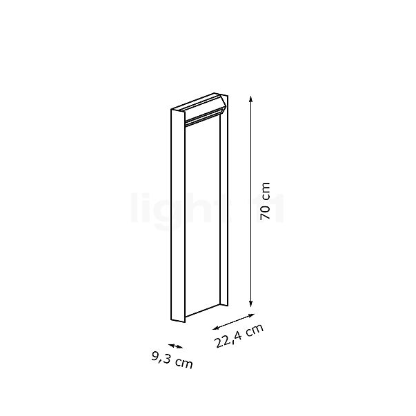 IP44.DE Slat Bolderarmatuur LED zwart schets