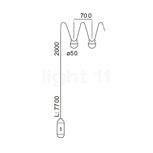 IP44.de Cherry Bubbls Lichterkette LED schwarz - mit Akku Skizze
