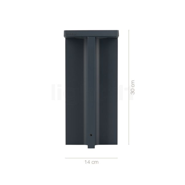 Measurements of the IP44.de Mir X Pedestal Light LED anthracite - 30 cm , discontinued product in detail: height, width, depth and diameter of the individual parts.