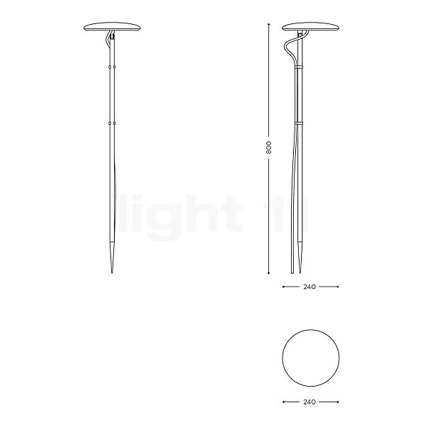 IP44.de Pad Connect Floor Lamp LED with Ground Spike anthracite sketch