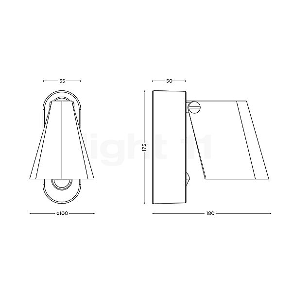 IP44.de Stic Wall Light LED with Motion Detector anthracite sketch
