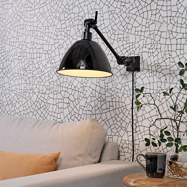It's about RoMi Amsterdam Lampada da parete paralume metallo - nero - portata 60 cm