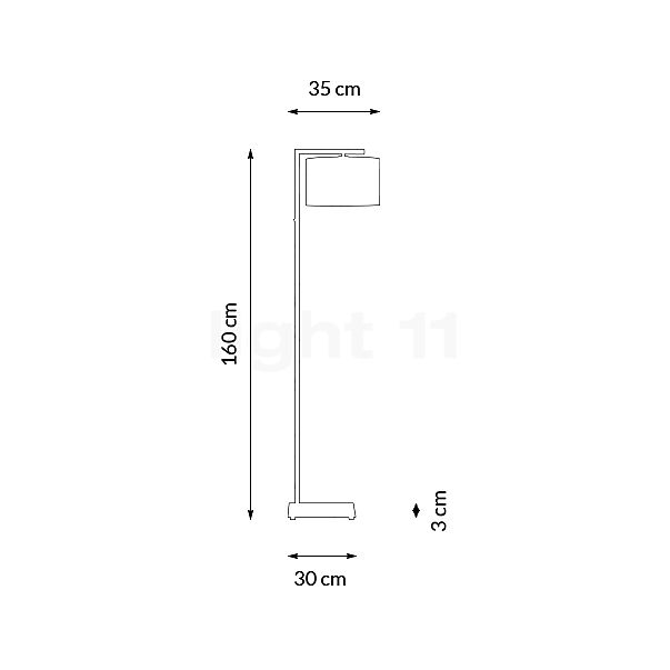 It's about RoMi Boston Vloerlamp zwart - lampenkap 20 cm schets