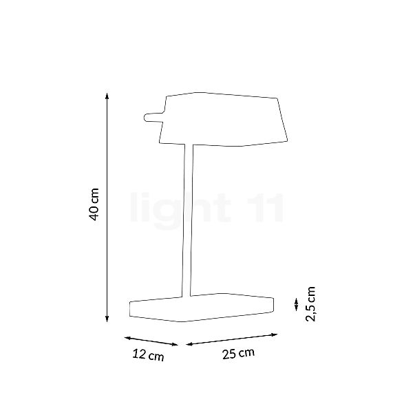 It's about RoMi Cambridge Lampe de table blanc - vue en coupe