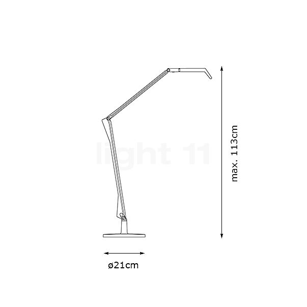Kartell Aledin Tec Lampe de table LED blanc mat - vue en coupe
