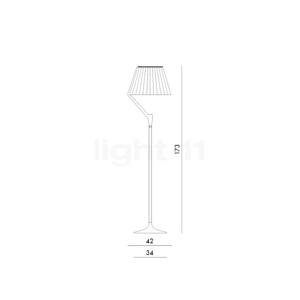 Kartell Angelo Stone Lampadaire LED champagne - vue en coupe