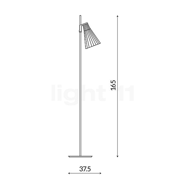 Kartell K-Lux Stehleuchte schwarz/rauch , Lagerverkauf, Neuware Skizze