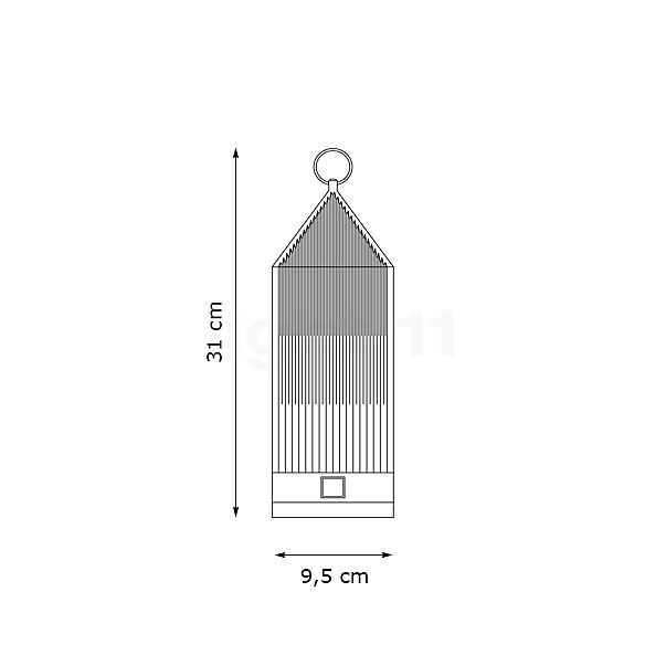 Kartell Lantern LED rosa - vista in sezione