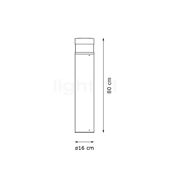 LEDS-C4 Newton Bollard light LED anthracite , discontinued product sketch