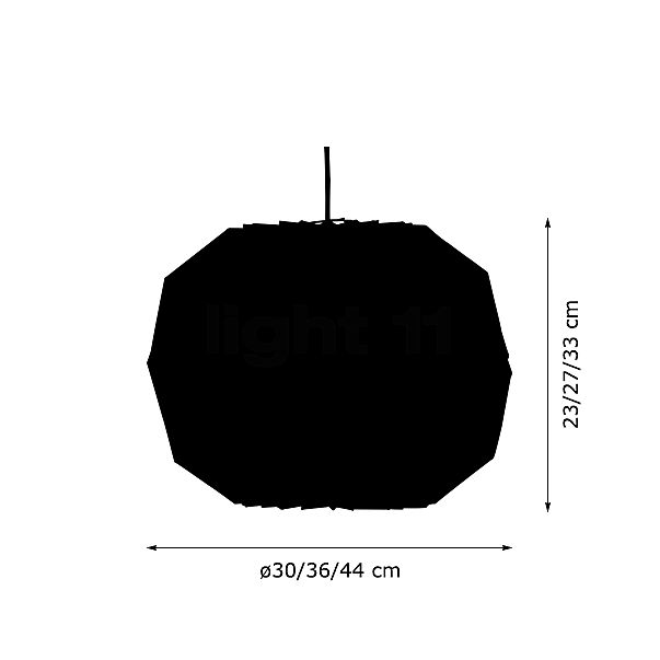 Le Klint 157, lámpara de suspensión ø44 cm - alzado con dimensiones