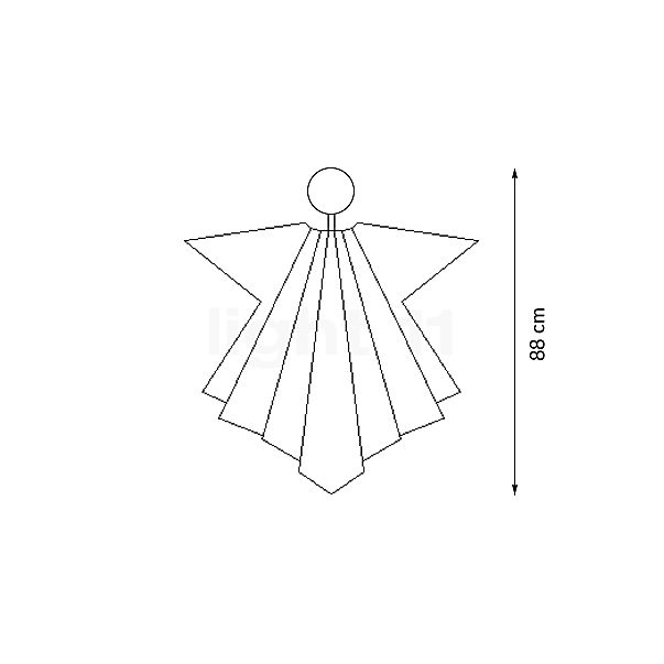 Le Klint Angel Uriel, lámpara de suspensión 88 cm - alzado con dimensiones