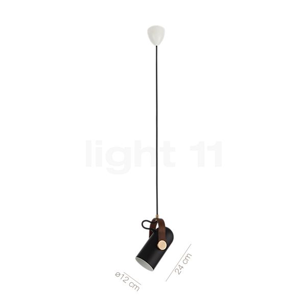 Measurements of the Le Klint Carronade Pendant Light Small black in detail: height, width, depth and diameter of the individual parts.