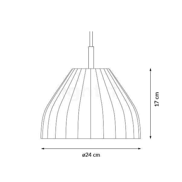 Le Klint Facet, lámpara de suspensión blanco - ø24 cm - alzado con dimensiones
