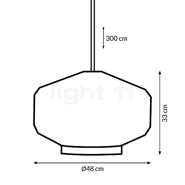 Le Klint Shibui, lámpara de pared ø48 cm - alzado con dimensiones
