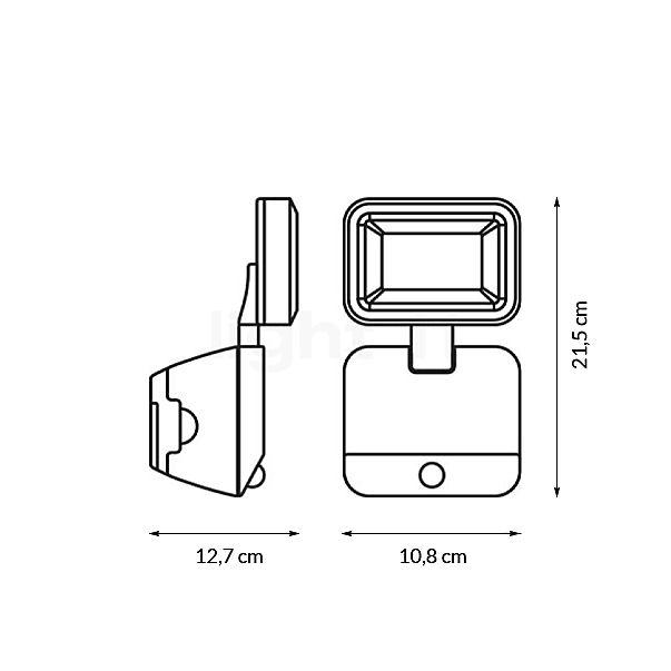 Ledvance Battery Spot LED 1 fuochi nero - vista in sezione