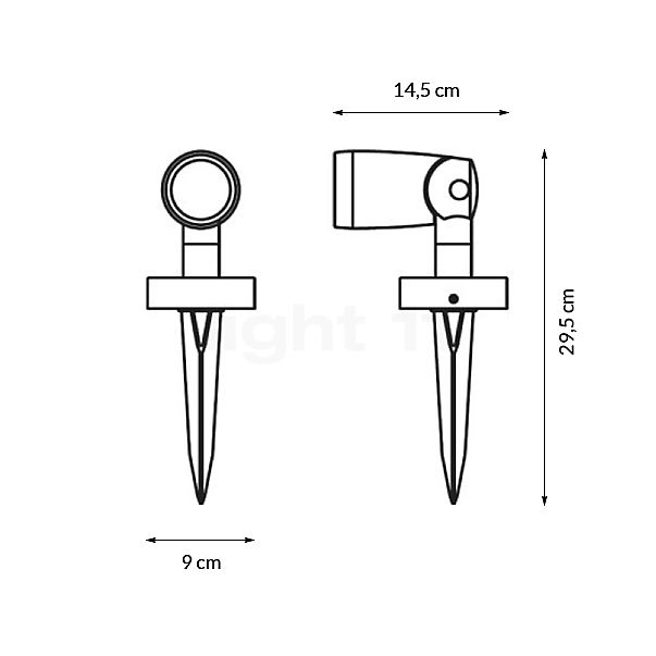 Ledvance Endura Pro Ground Spike Spotlights LED Smart+ grey, extension sketch