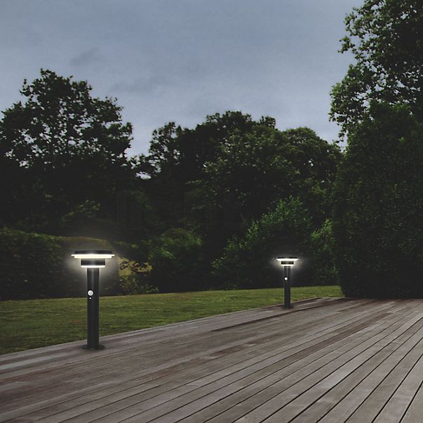 Ledvance Endura Solar, luz de pedestal LED acero inoxidable