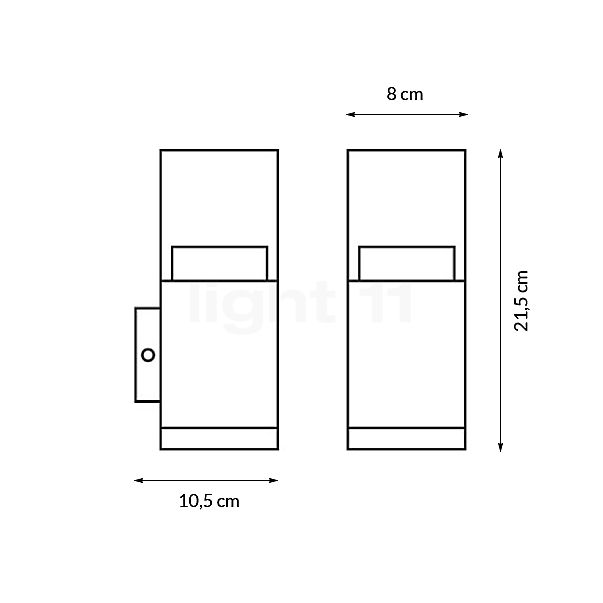 Ledvance Endura Style Crystal Wall Light LED steel, Up-/Downlight sketch