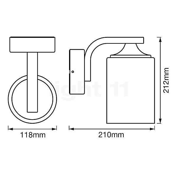 Ledvance Endura Wall Lantern white , discontinued product sketch