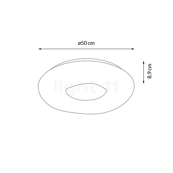 Ledvance Orbis Cromo, lámpara de techo LED Smart+ blanco/cromo - alzado con dimensiones