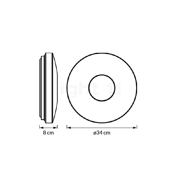 Ledvance Orbis Plate Deckenleuchte LED ø34 cm , Lagerverkauf, Neuware Skizze