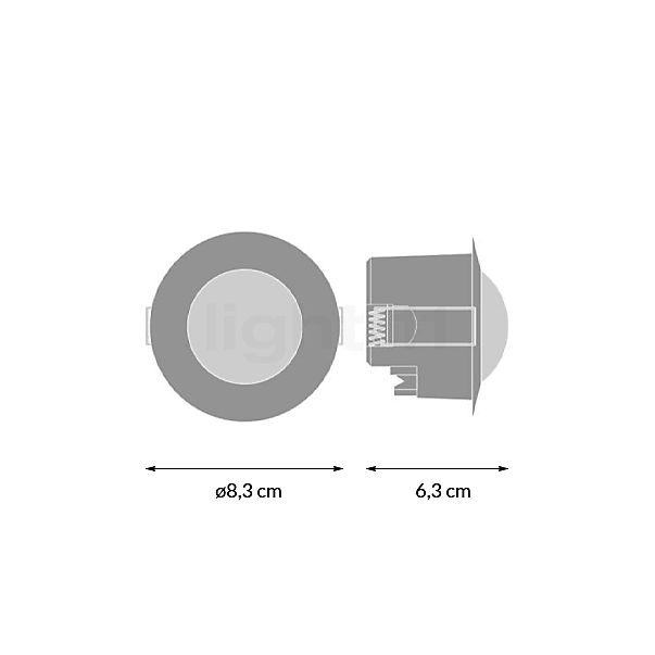 Ledvance Sensor de luz y movimiento - Montaje empotrado blanco , Venta de almacén, nuevo, embalaje original - alzado con dimensiones