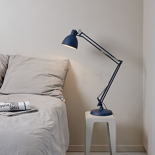 Light Point Archi, lámpara de sobremesa azul - ø16 cm - con pie