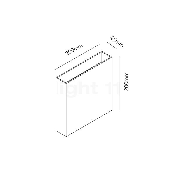 Light Point Compact Wandleuchte LED weiß - 20 cm - up&downlight Skizze