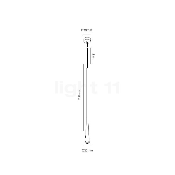 Light Point Drop Pendel LED rose guld - 90 cm skitse