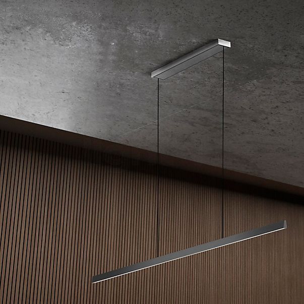Light Point Edge Linear Lampada a sospensione LED titanio - 200 cm