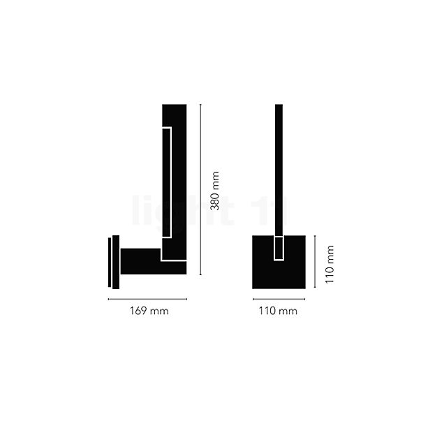 Light Point Inlay Linear Applique LED noir/argenté - 36 cm - vue en coupe