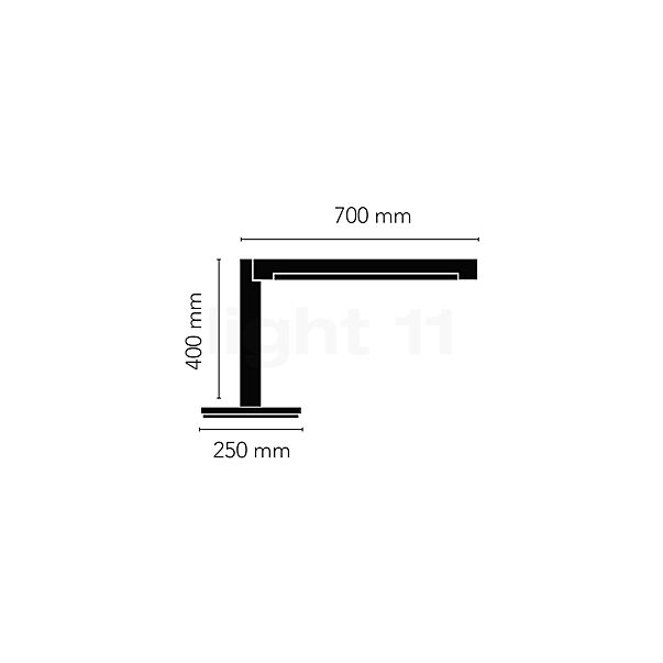 Light Point Inlay T2 Linear Table Lamp LED black/silver sketch