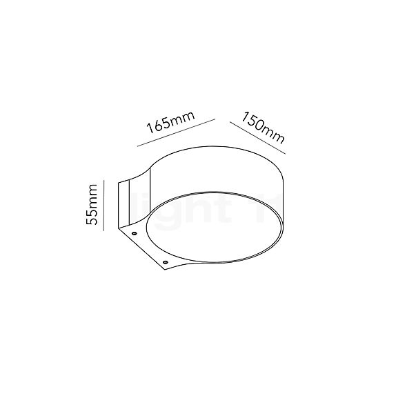 Light Point Orbit Lampada da parete LED bianco - 15 cm - vista in sezione