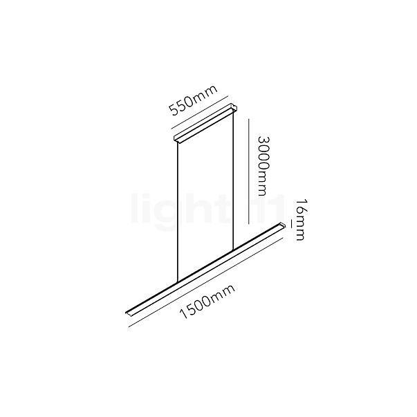 Light Point Slim Hanglamp LED wit - 150 cm schets