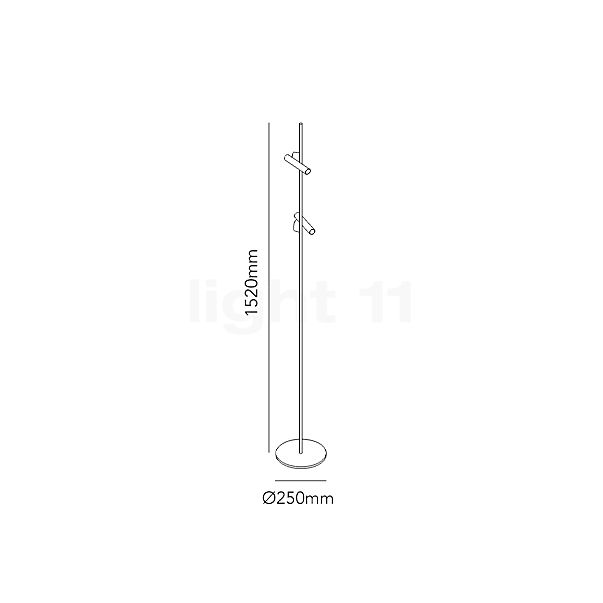 Light Point Spirit F1 Vloerlamp LED zwart/rozegoud schets