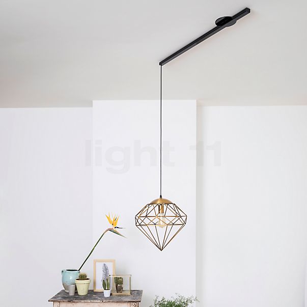 Lightswing rail de plafond - 1 foyer acier inoxydable - 110 cm
