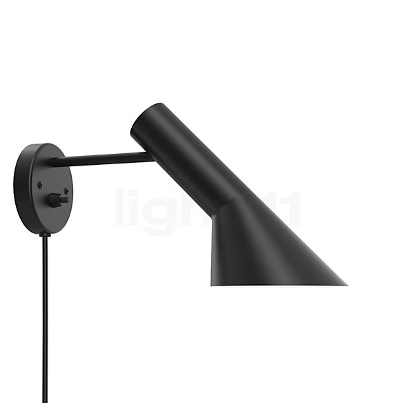 Louis Poulsen AJ, lámpara de pared negro - con interruptor/con enchufe