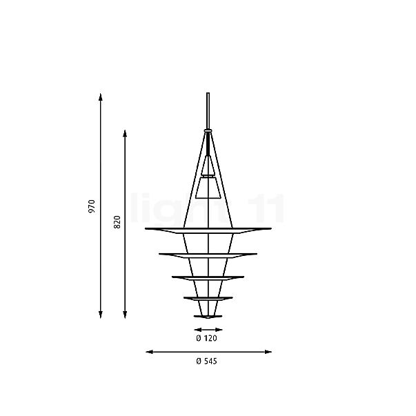 Louis Poulsen Enigma Hanglamp zwart - 54,5 cm schets