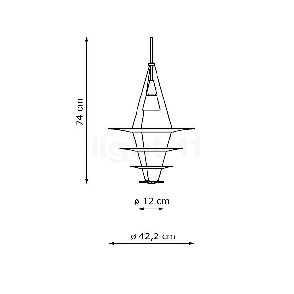 Louis Poulsen Enigma Lampada a sospensione nero - 42,5 cm - vista in sezione
