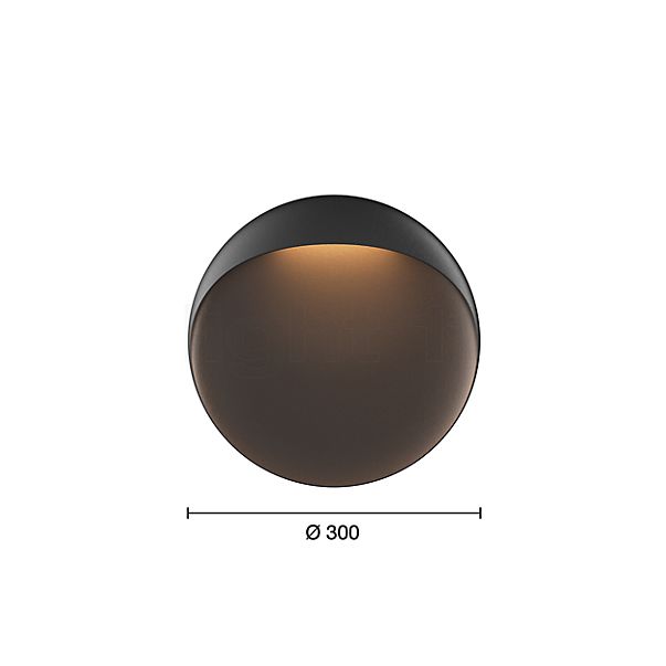 Louis Poulsen Flindt Applique LED noir - 30 cm , fin de série - vue en coupe