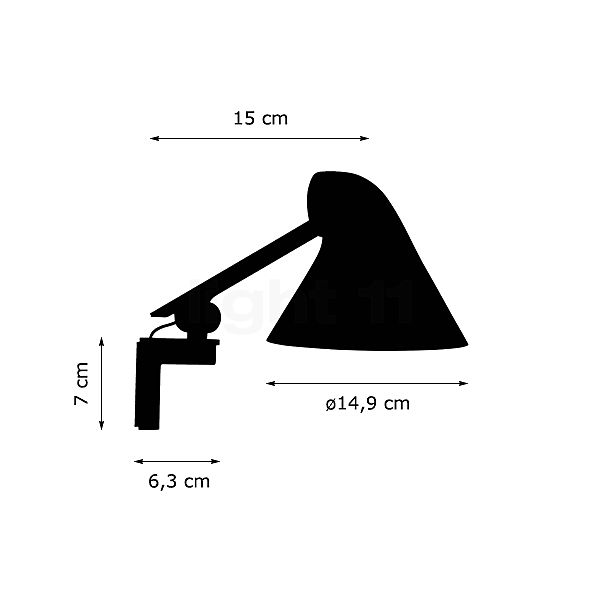 Louis Poulsen NJP Wandleuchte LED schwarz - 2.700 K , Auslaufartikel Skizze