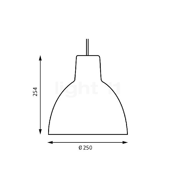 Louis Poulsen Toldbod Lampada a sospensione bianco - ø25 cm - vista in sezione