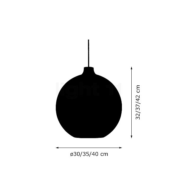 Louis Poulsen Wohlert, lámpara de suspensión ø30 cm , artículo en fin de serie - alzado con dimensiones
